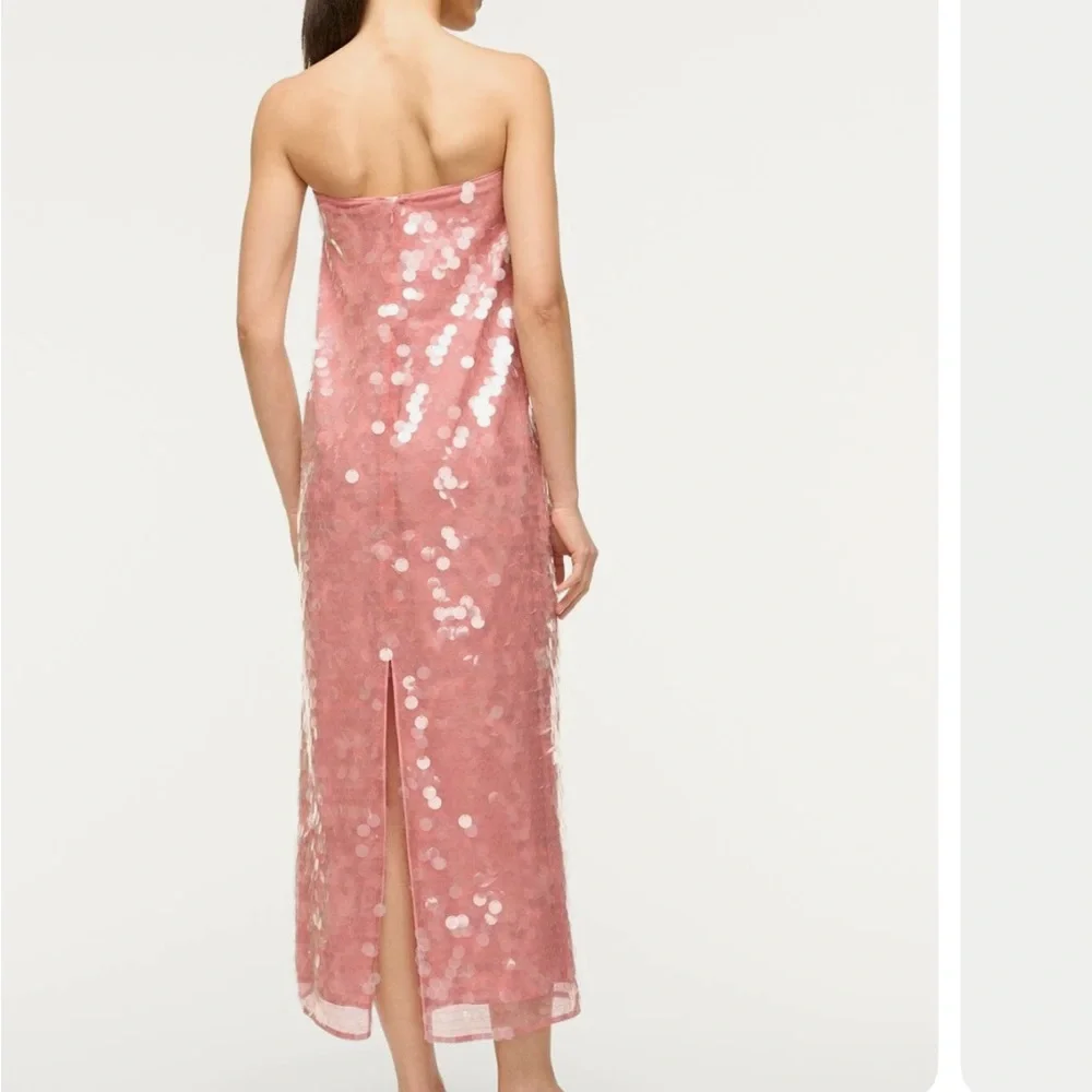 STAUD Casey Dress Pink Sequin Midi - Picture 4 of 5